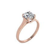 Bague de fiançailles diamant naturel rond 1.00 carat or rose Carina